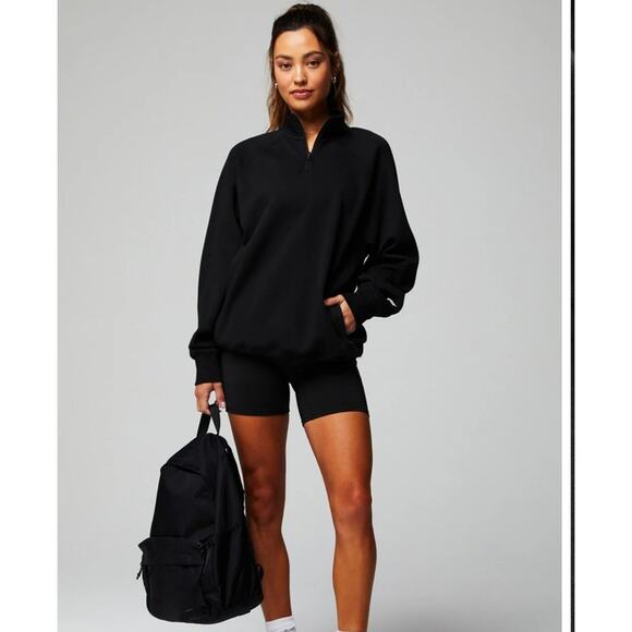 Fabletics The Go-To Quarter Zip black XL NEW unisex - Picture 1 of 7